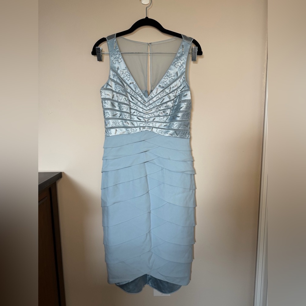Chetta B Light Blue Layered Midi Dress
